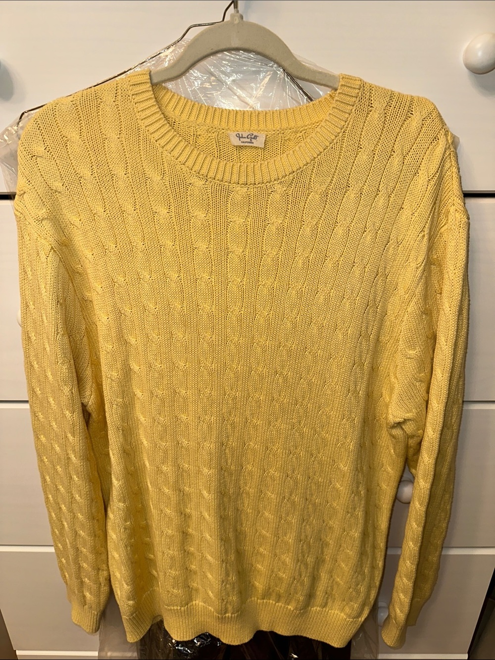 Brandy Melville Pale Yellow Cable Knit Sweater